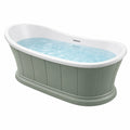 Freistehende Badewanne 170 x 75 cm aus Acryl Grün Weiß im Landhausstil