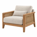 Sessel 82 x 78 x 82 cm Holz Geflecht Beige Loungesessel