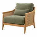 Sessel 75 x 80 x 85 cm aus Holz und Rattan olivgrün im Lounge-Stil