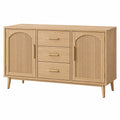 Sideboard 160 x 40 x 85 cm Holz Natur mit 3 Schubladen und 2 Türen