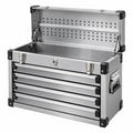 Werkzeugkiste 60 x 30 x 45 cm Aluminium Silber mit 5 Schubladen abschließbar