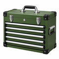 Werkzeugkoffer 52 x 28 x 38 cm aus Metall in Grün mit 5 Schubladen und Tragegriff