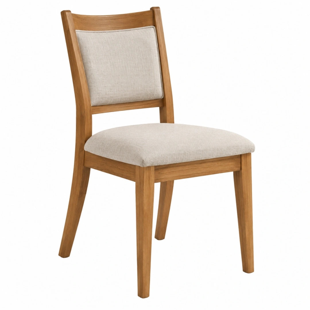 Esszimmerstuhl 48 x 58 x 90 cm Holz Braun Beige gepolstert